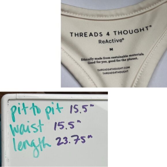 THREADS 4 THOUGHT Off White Adalia Power Performance Racerback Tank Size M - Picture 9 of 10